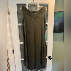 Daily Ritual Olive Green Sleeveless Midi Dress